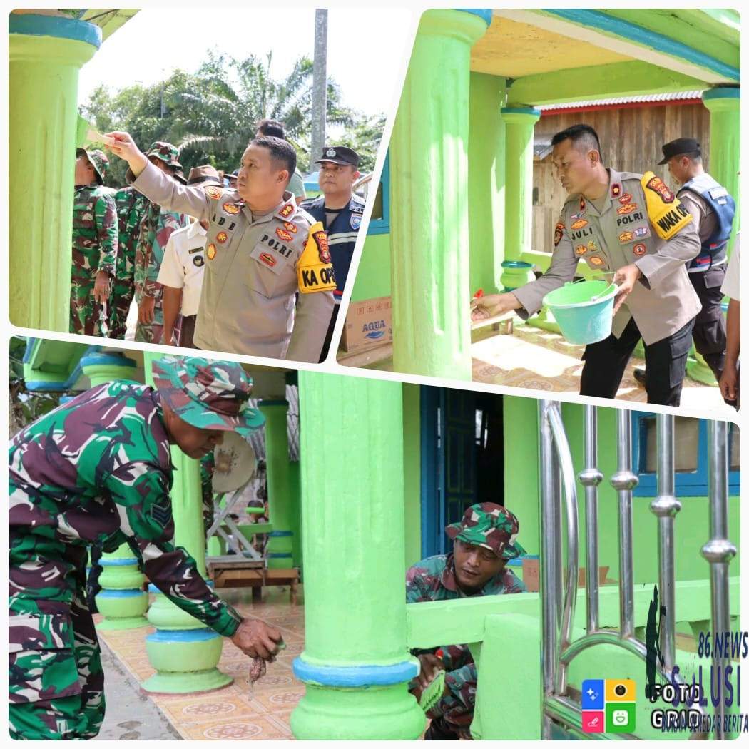 Polisi dan TNI Mesuji Melaksanakan Bhakti Sosial Serta Bhakti Religi