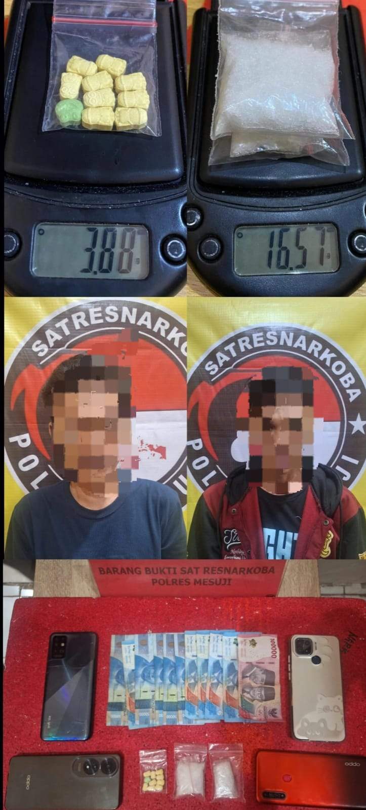 2 Pria di Amankan Sat Res Narkoba Polres Mesuji Kedapatan Memiliki Narkotika